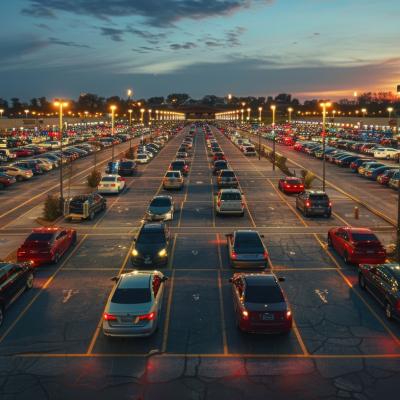 Videoüberwachung eines Firmenparkplatzes mit IP-Außenkamera